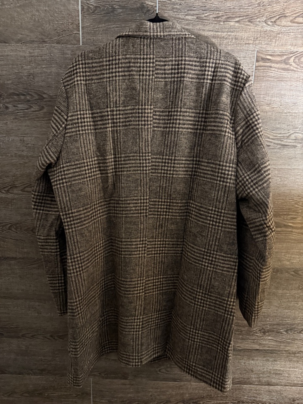 Coofandy Men’s Brown Plaid Overcoat - Picture 3 of 3
